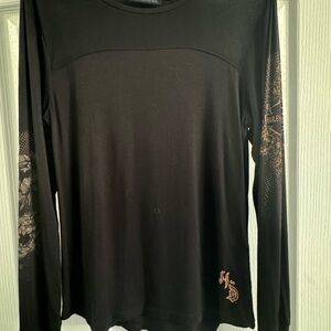 Harley Davidson Black Long Sleeve Women's Top